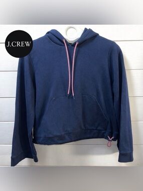 J.CREW Navy Cropped Hoodie – Size XS